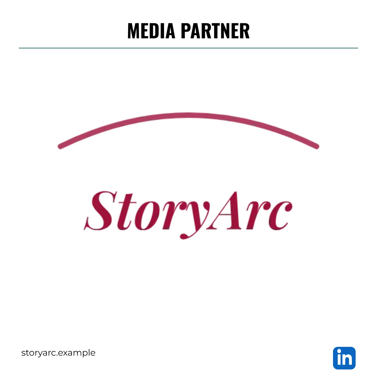 A sponsor promo card for StoryArc, media partner